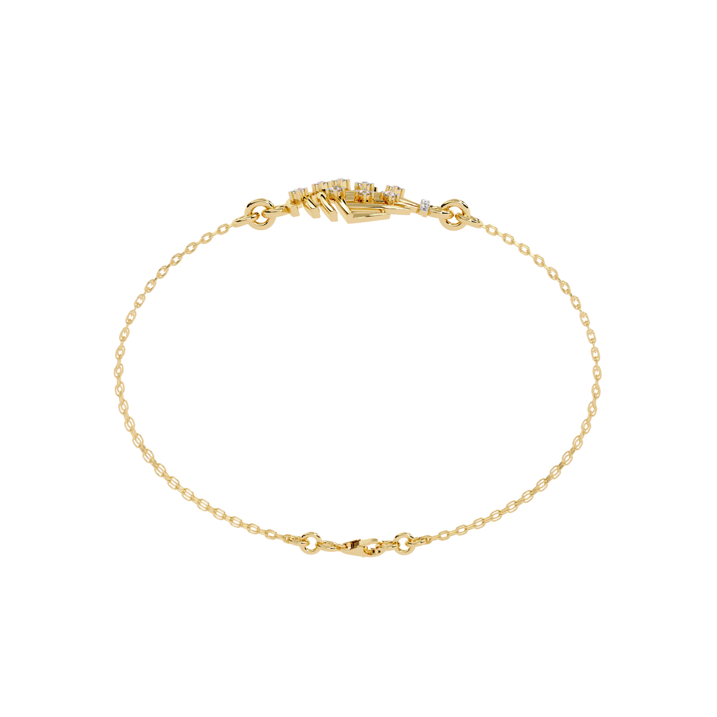 Antique 0.13Ct Round Cut White Colorless Lab Grown Diamond Vintage Dainty Party Wear Cuff Bracelet For Gift
