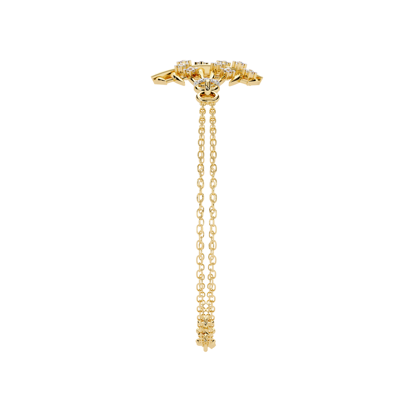 Antique 0.13Ct Round Cut White Colorless Lab Grown Diamond Vintage Dainty Party Wear Cuff Bracelet For Gift