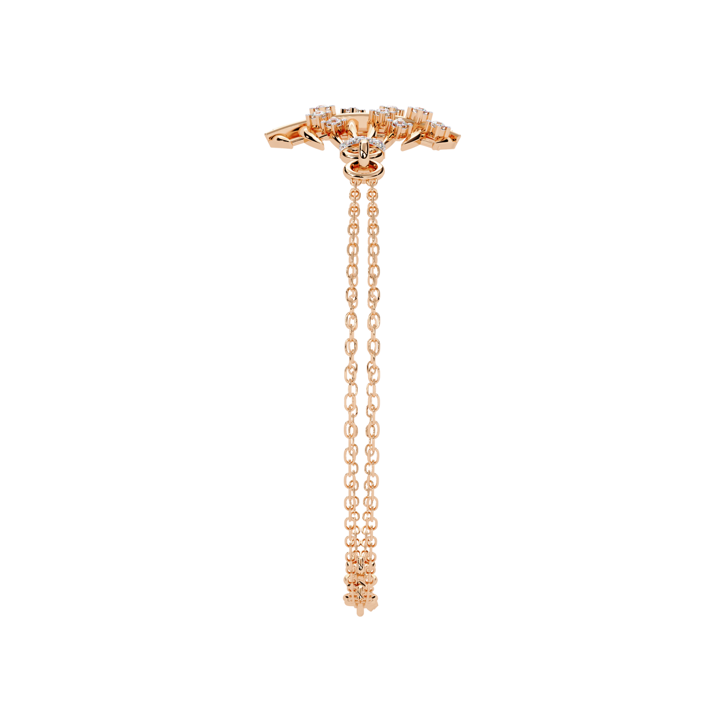 Antique 0.13Ct Round Cut White Colorless Lab Grown Diamond Vintage Dainty Party Wear Cuff Bracelet For Gift