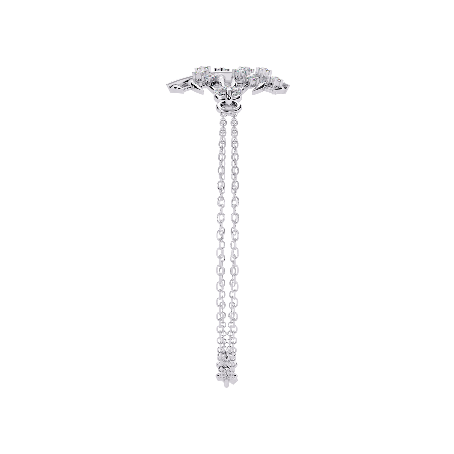 Antique 0.13Ct Round Cut White Colorless Lab Grown Diamond Vintage Dainty Party Wear Cuff Bracelet For Gift