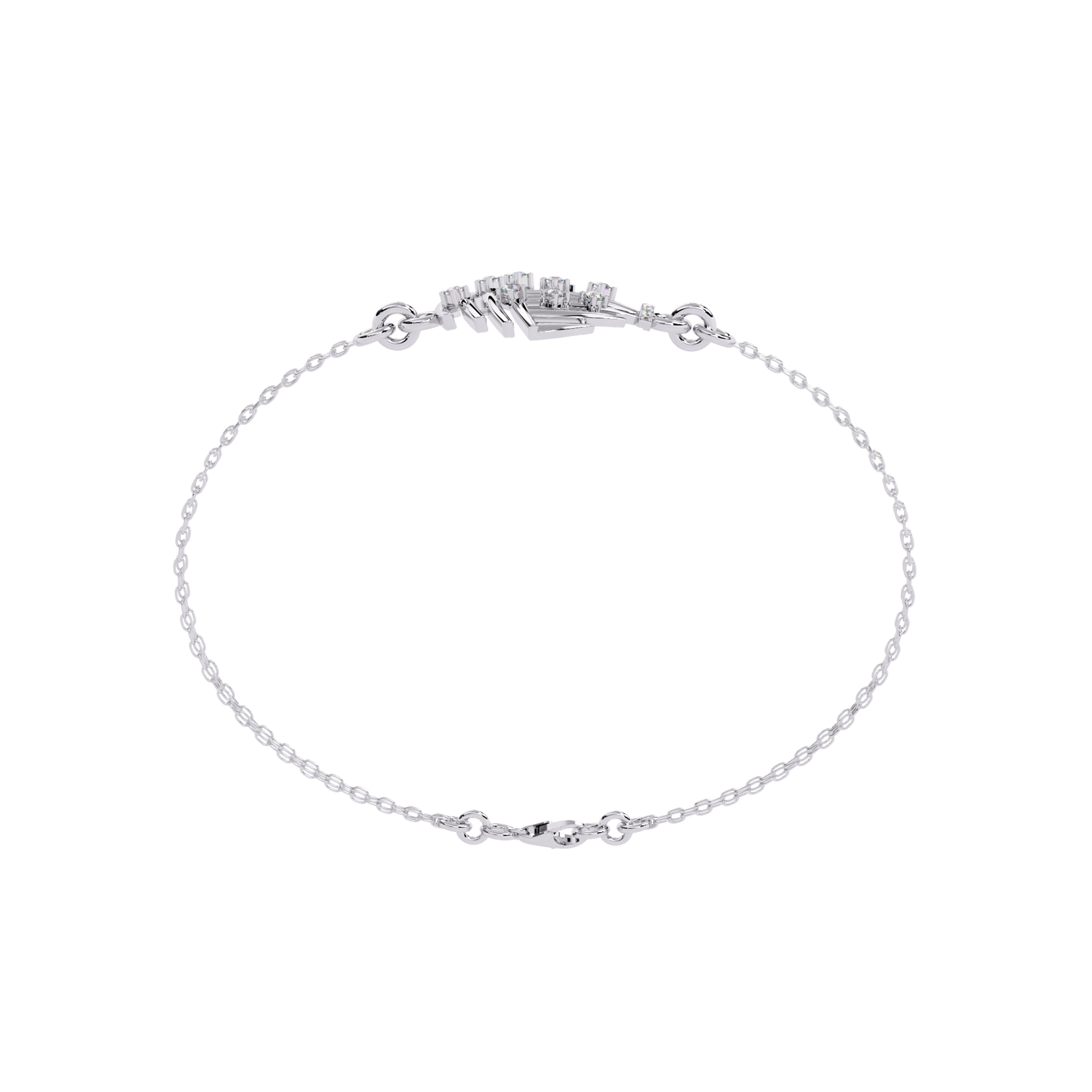 Antique 0.13Ct Round Cut White Colorless Lab Grown Diamond Vintage Dainty Party Wear Cuff Bracelet For Gift