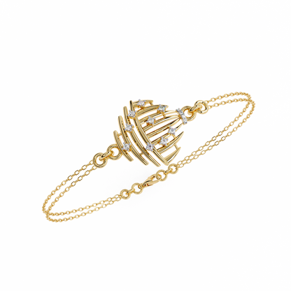 Antique 0.13Ct Round Cut White Colorless Lab Grown Diamond Vintage Dainty Party Wear Cuff Bracelet For Gift