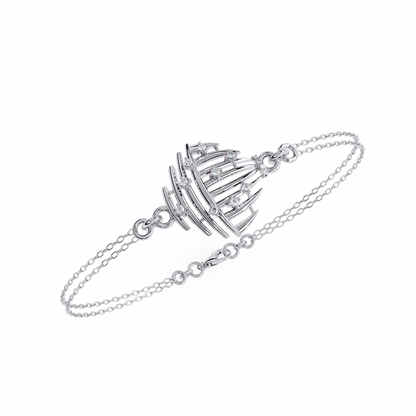 Antique 0.13Ct Round Cut White Colorless Lab Grown Diamond Vintage Dainty Party Wear Cuff Bracelet For Gift