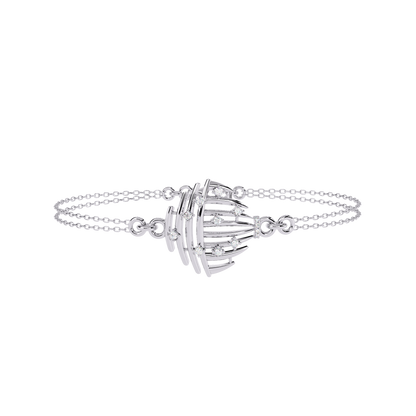 Antique 0.13Ct Round Cut White Colorless Lab Grown Diamond Vintage Dainty Party Wear Cuff Bracelet For Gift