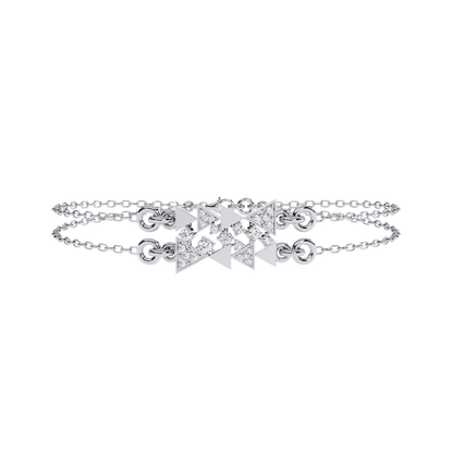 Round Cut Diamond Dainty Hand Crafted Cluster Vintage Timeless Bracelet Gift for Her Women's