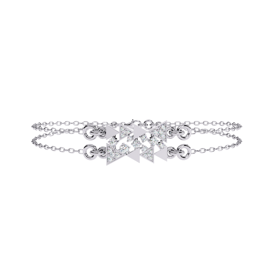 Round Cut Diamond Dainty Hand Crafted Cluster Vintage Timeless Bracelet Gift for Her Women's