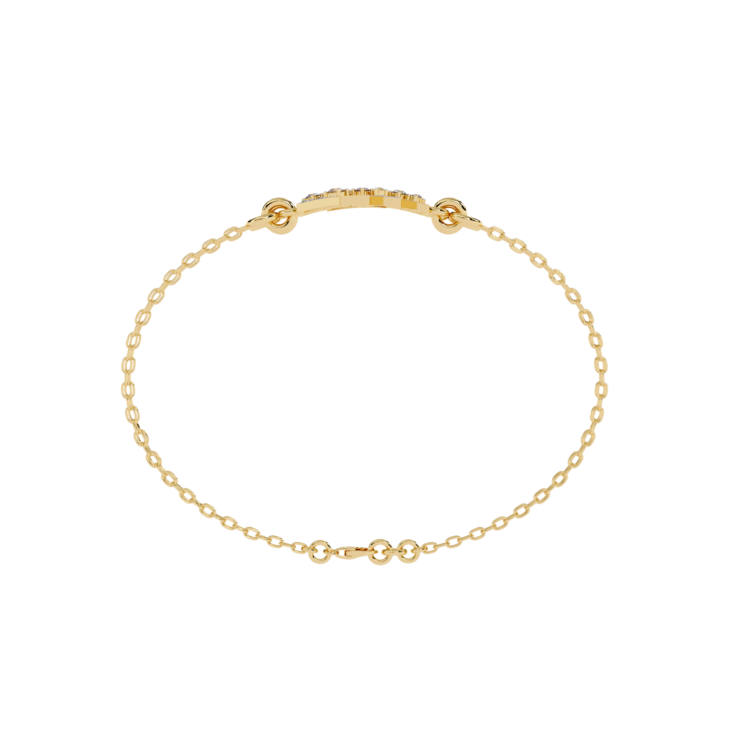 Round Cut Diamond Dainty Hand Crafted Cluster Vintage Timeless Bracelet Gift for Her Women's