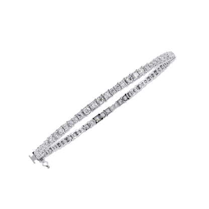 2.05Ct Round And Princess Cut Lab Grown Diamond Timeless Channel Set Dainty Tennis Bridesmaid Bracelet For Her