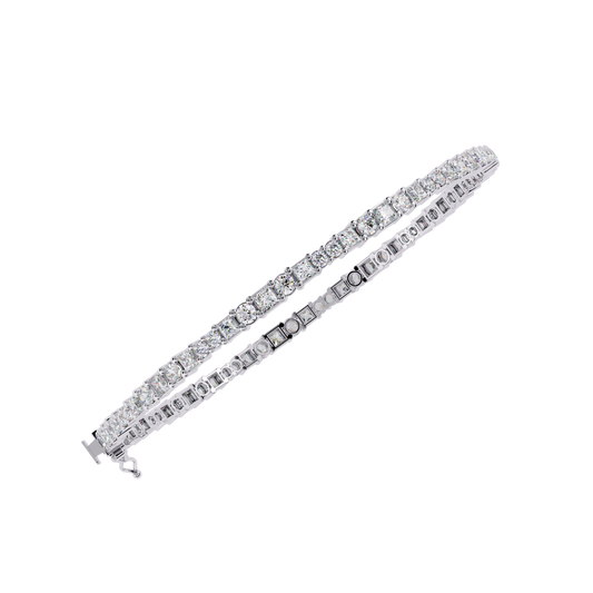 2.05Ct Round And Princess Cut Lab Grown Diamond Timeless Channel Set Dainty Tennis Bridesmaid Bracelet For Her