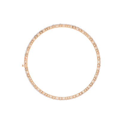 2.05Ct Round And Princess Cut Lab Grown Diamond Timeless Channel Set Dainty Tennis Bridesmaid Bracelet For Her