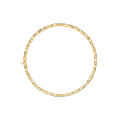 2.05Ct Round And Princess Cut Lab Grown Diamond Timeless Channel Set Dainty Tennis Bridesmaid Bracelet For Her