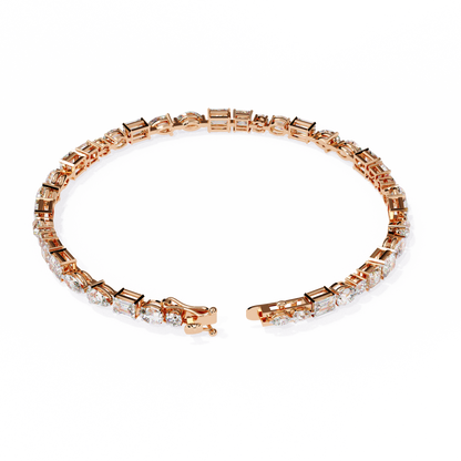 5.74Ct Multi Shape Lab Grown Daimond Unique Perfect Dainty Handcrafted Statement Tennis Bracelet Annivrasry Gift For Her