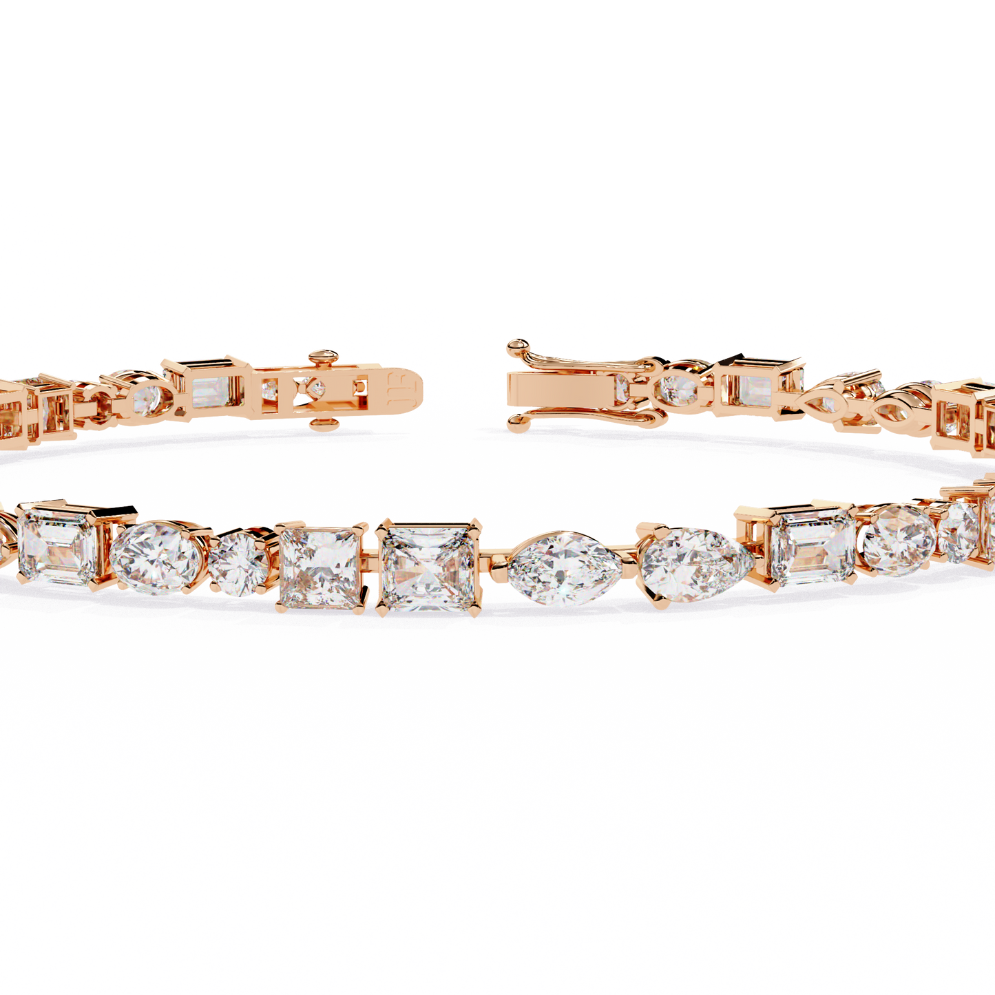 5.74Ct Multi Shape Lab Grown Daimond Unique Perfect Dainty Handcrafted Statement Tennis Bracelet Annivrasry Gift For Her