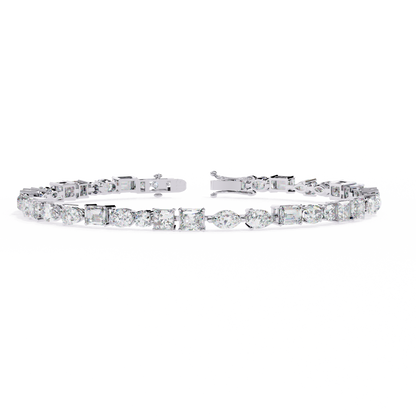 5.74Ct Multi Shape Lab Grown Daimond Unique Perfect Dainty Handcrafted Statement Tennis Bracelet Annivrasry Gift For Her