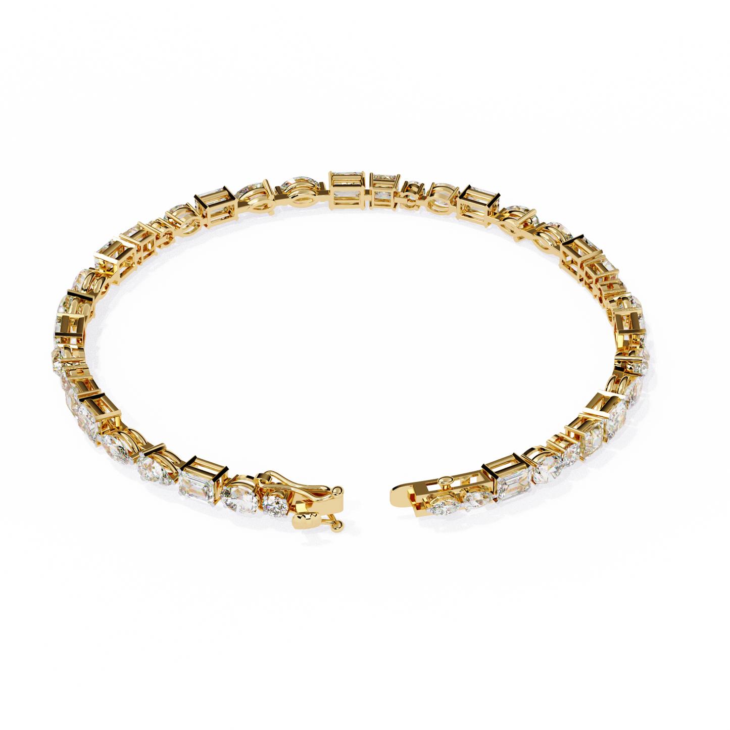 5.74Ct Multi Shape Lab Grown Daimond Unique Perfect Dainty Handcrafted Statement Tennis Bracelet Annivrasry Gift For Her