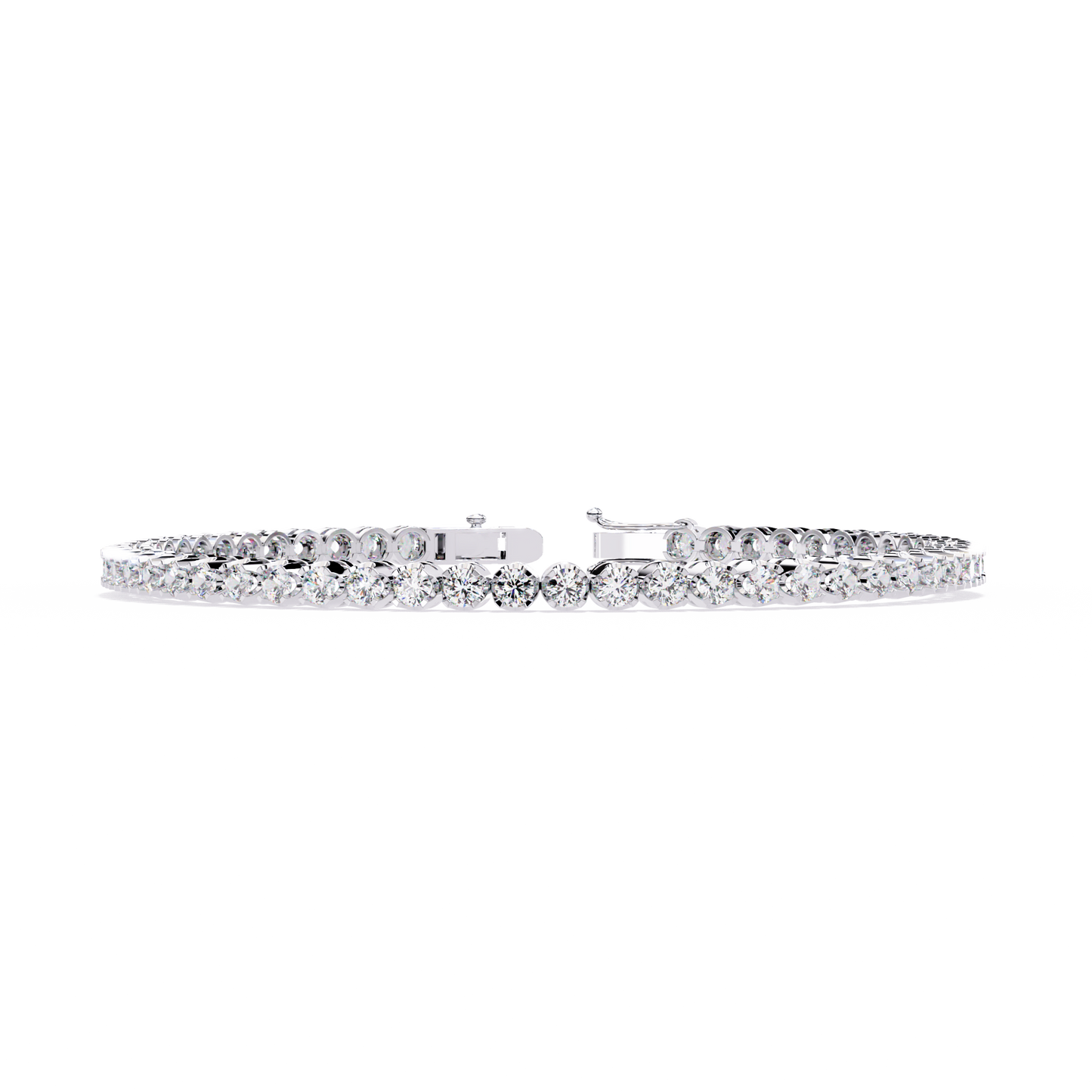 2.62Ct Round Cut Top Grade Diamond Unique Bezel Set Simple Delicate Cluster Tennis Bracelet Gift For Her