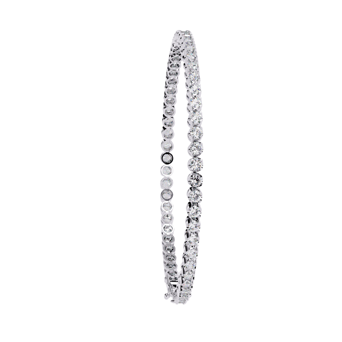 2.62Ct Round Cut Top Grade Diamond Unique Bezel Set Simple Delicate Cluster Tennis Bracelet Gift For Her