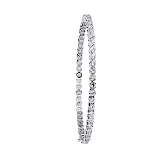 2.62Ct Round Cut Top Grade Diamond Unique Bezel Set Simple Delicate Cluster Tennis Bracelet Gift For Her