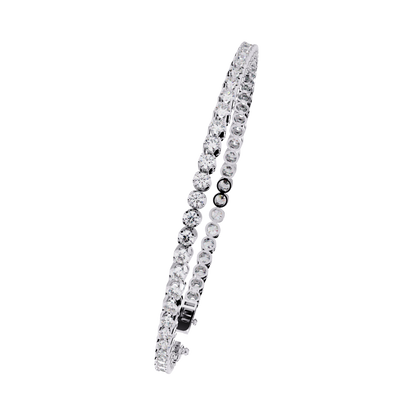 2.62Ct Round Cut Top Grade Diamond Unique Bezel Set Simple Delicate Cluster Tennis Bracelet Gift For Her