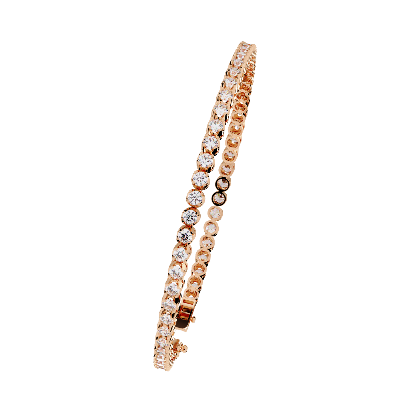 2.62Ct Round Cut Top Grade Diamond Unique Bezel Set Simple Delicate Cluster Tennis Bracelet Gift For Her