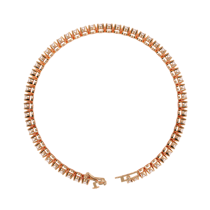 2.62Ct Round Cut Top Grade Diamond Unique Bezel Set Simple Delicate Cluster Tennis Bracelet Gift For Her