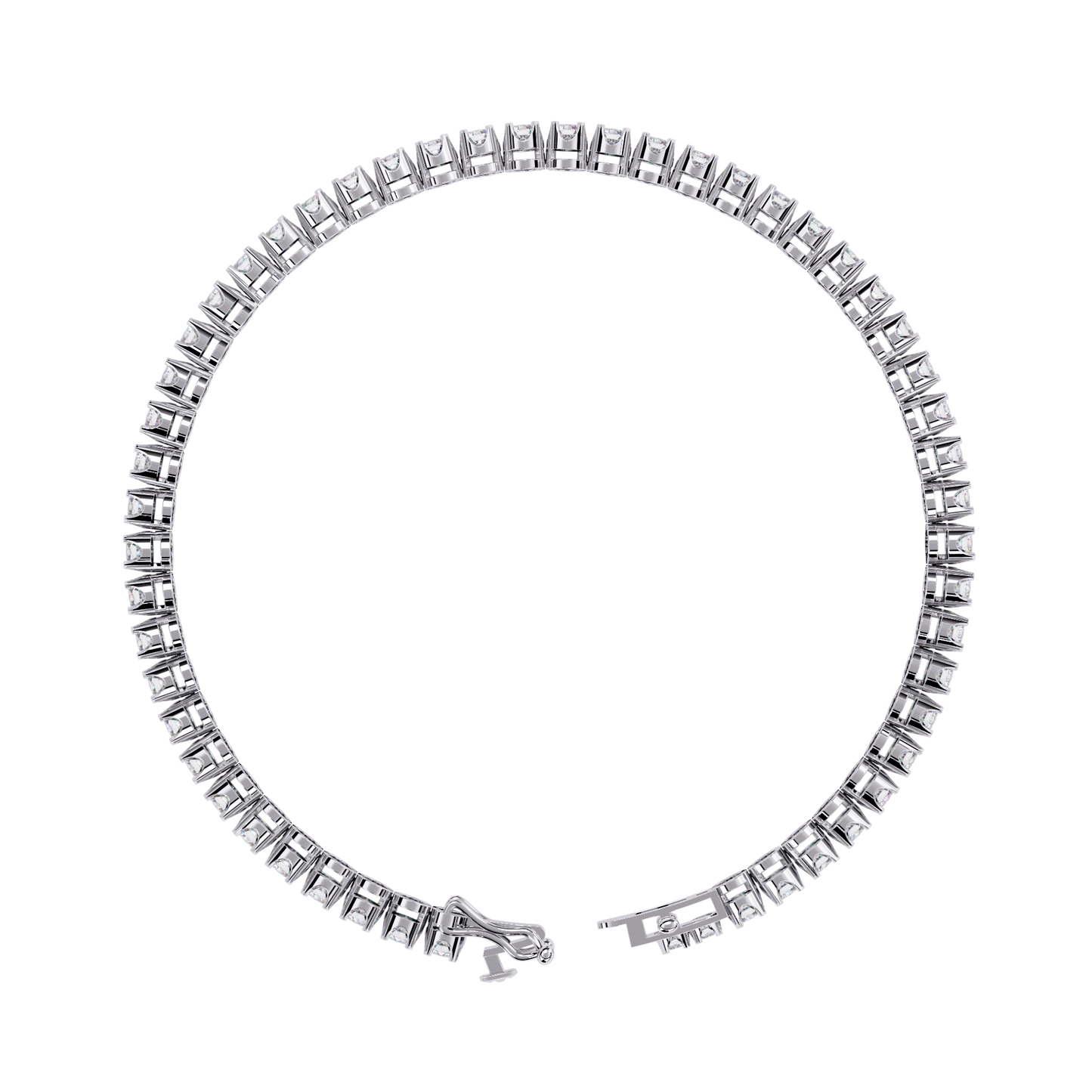 2.62Ct Round Cut Top Grade Diamond Unique Bezel Set Simple Delicate Cluster Tennis Bracelet Gift For Her