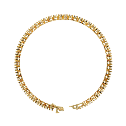 2.62Ct Round Cut Top Grade Diamond Unique Bezel Set Simple Delicate Cluster Tennis Bracelet Gift For Her