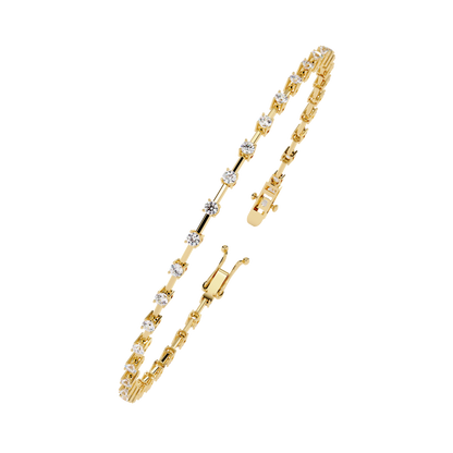 Vintage Round Cut High Quality Diamond Antique Stackable Handmade Sparkling Tennis Bracelet Gift For Women's
