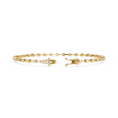 Vintage Round Cut High Quality Diamond Antique Stackable Handmade Sparkling Tennis Bracelet Gift For Women's