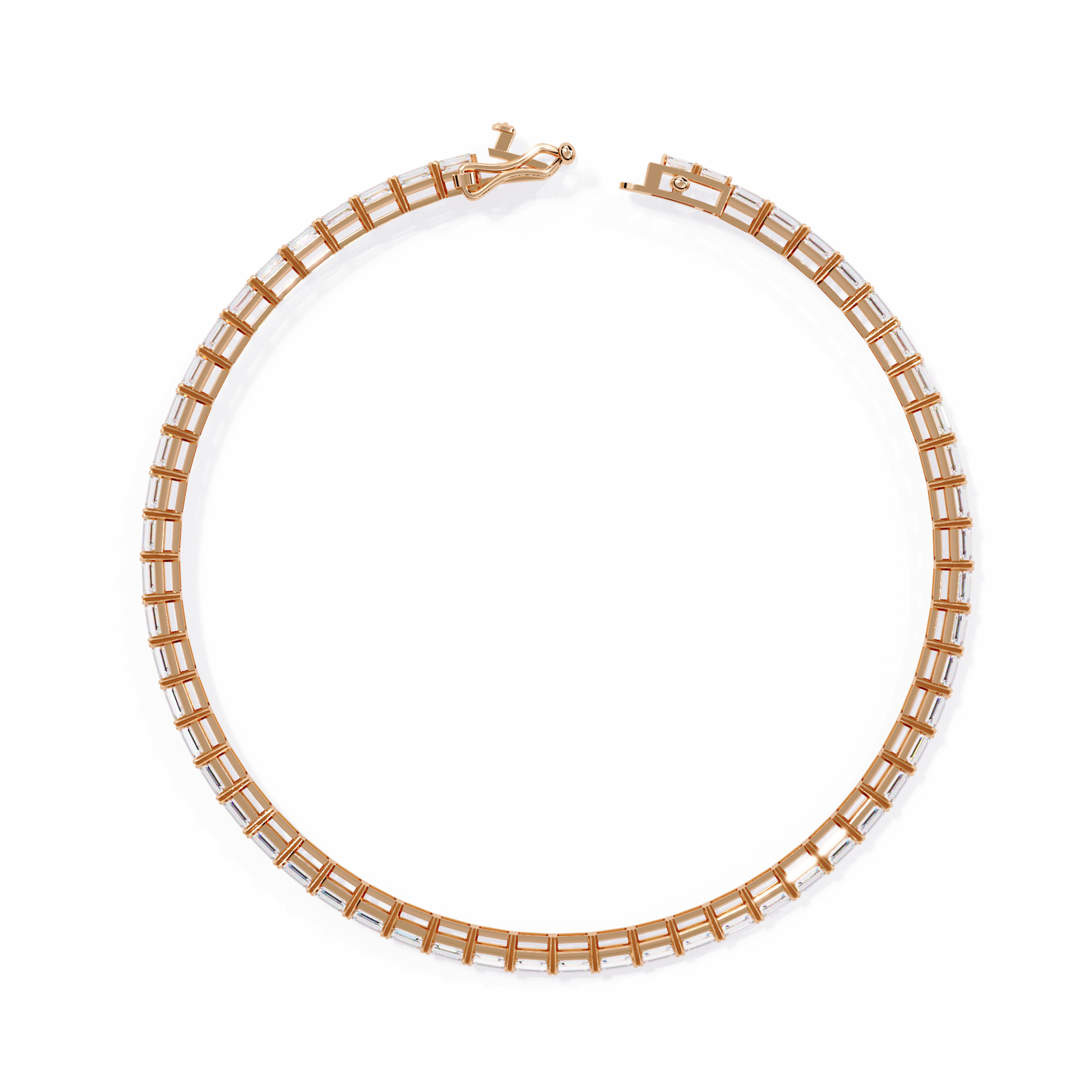 3.53Ct Emerald Cut Top Grade Lab Grown Diamond Unique Art Deco Dainty Engagement Tennis Bracelet Gift For Her