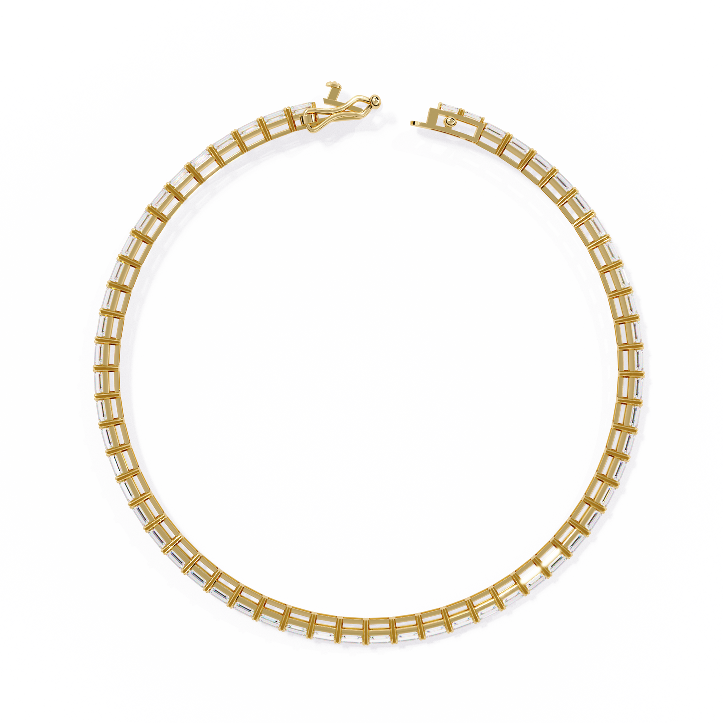 3.53Ct Emerald Cut Top Grade Lab Grown Diamond Unique Art Deco Dainty Engagement Tennis Bracelet Gift For Her