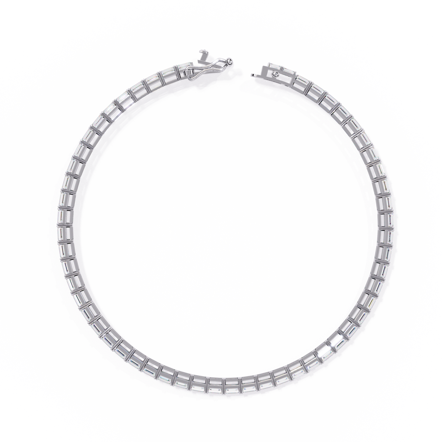 3.53Ct Emerald Cut Top Grade Lab Grown Diamond Unique Art Deco Dainty Engagement Tennis Bracelet Gift For Her