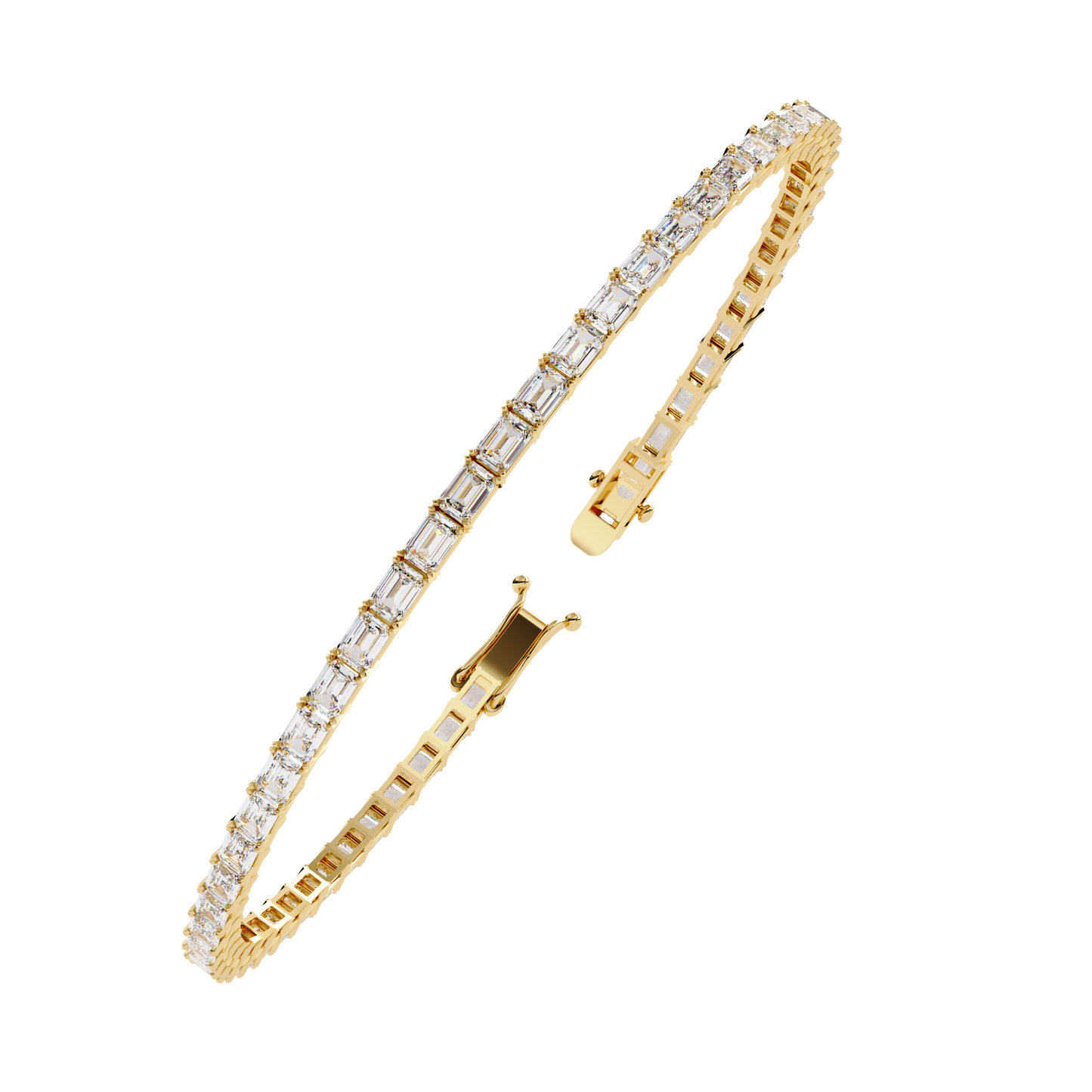 3.53Ct Emerald Cut Top Grade Lab Grown Diamond Unique Art Deco Dainty Engagement Tennis Bracelet Gift For Her