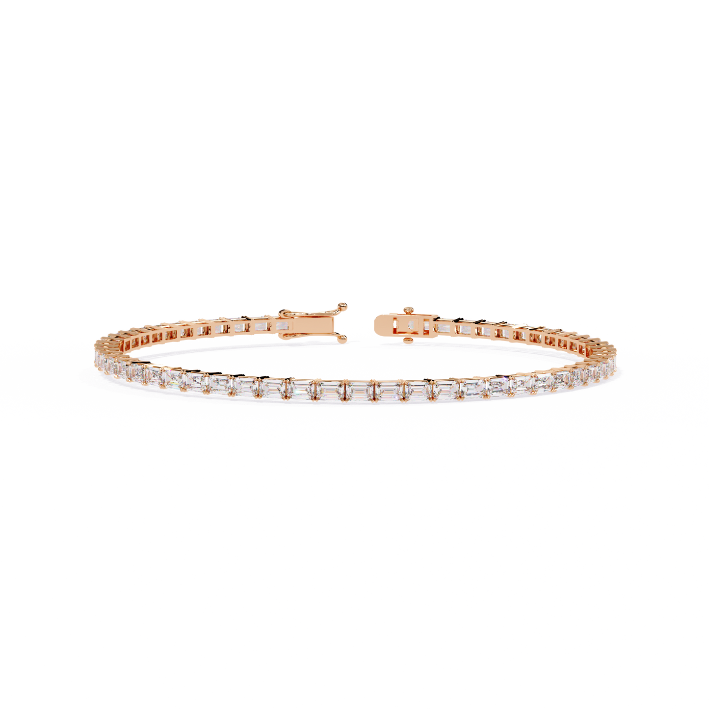 3.53Ct Emerald Cut Top Grade Lab Grown Diamond Unique Art Deco Dainty Engagement Tennis Bracelet Gift For Her