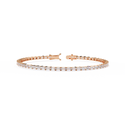 3.53Ct Emerald Cut Top Grade Lab Grown Diamond Unique Art Deco Dainty Engagement Tennis Bracelet Gift For Her