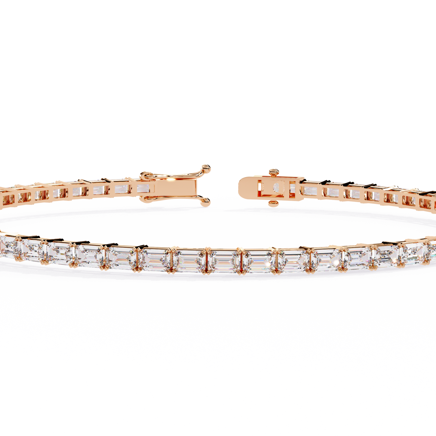 3.53Ct Emerald Cut Top Grade Lab Grown Diamond Unique Art Deco Dainty Engagement Tennis Bracelet Gift For Her