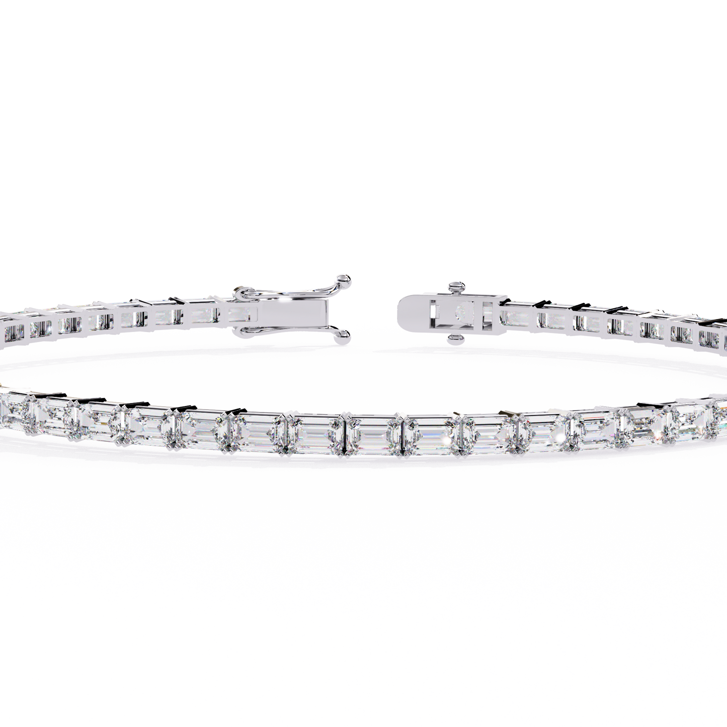 3.53Ct Emerald Cut Top Grade Lab Grown Diamond Unique Art Deco Dainty Engagement Tennis Bracelet Gift For Her