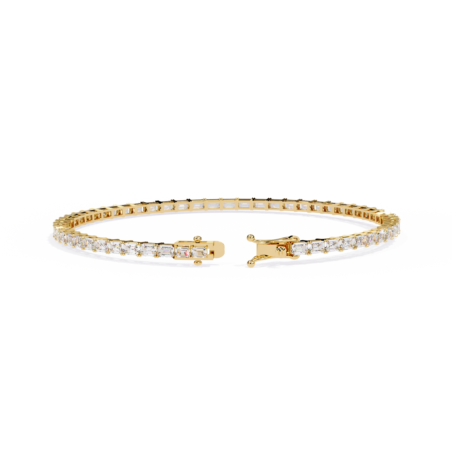 3.53Ct Emerald Cut Top Grade Lab Grown Diamond Unique Art Deco Dainty Engagement Tennis Bracelet Gift For Her