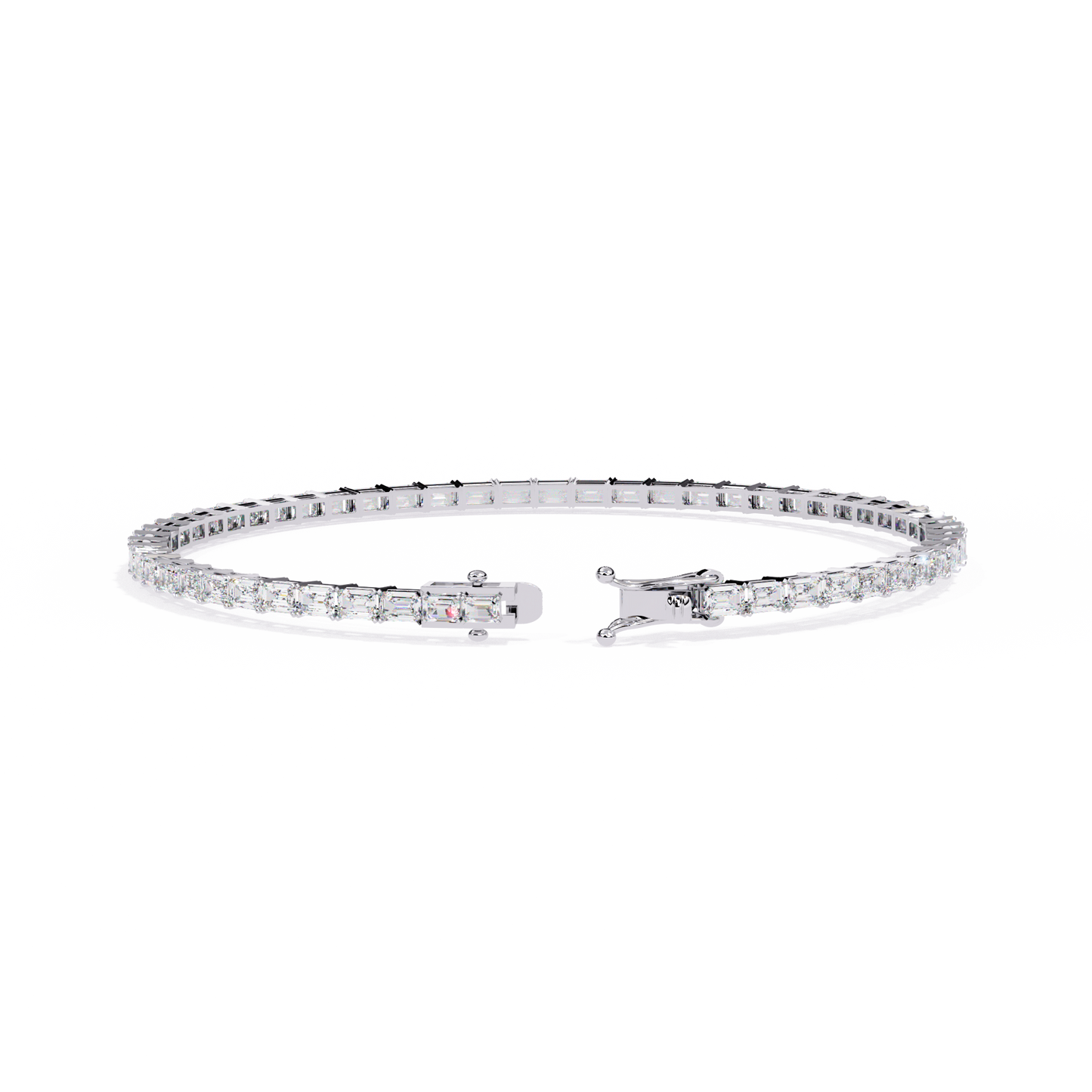 3.53Ct Emerald Cut Top Grade Lab Grown Diamond Unique Art Deco Dainty Engagement Tennis Bracelet Gift For Her