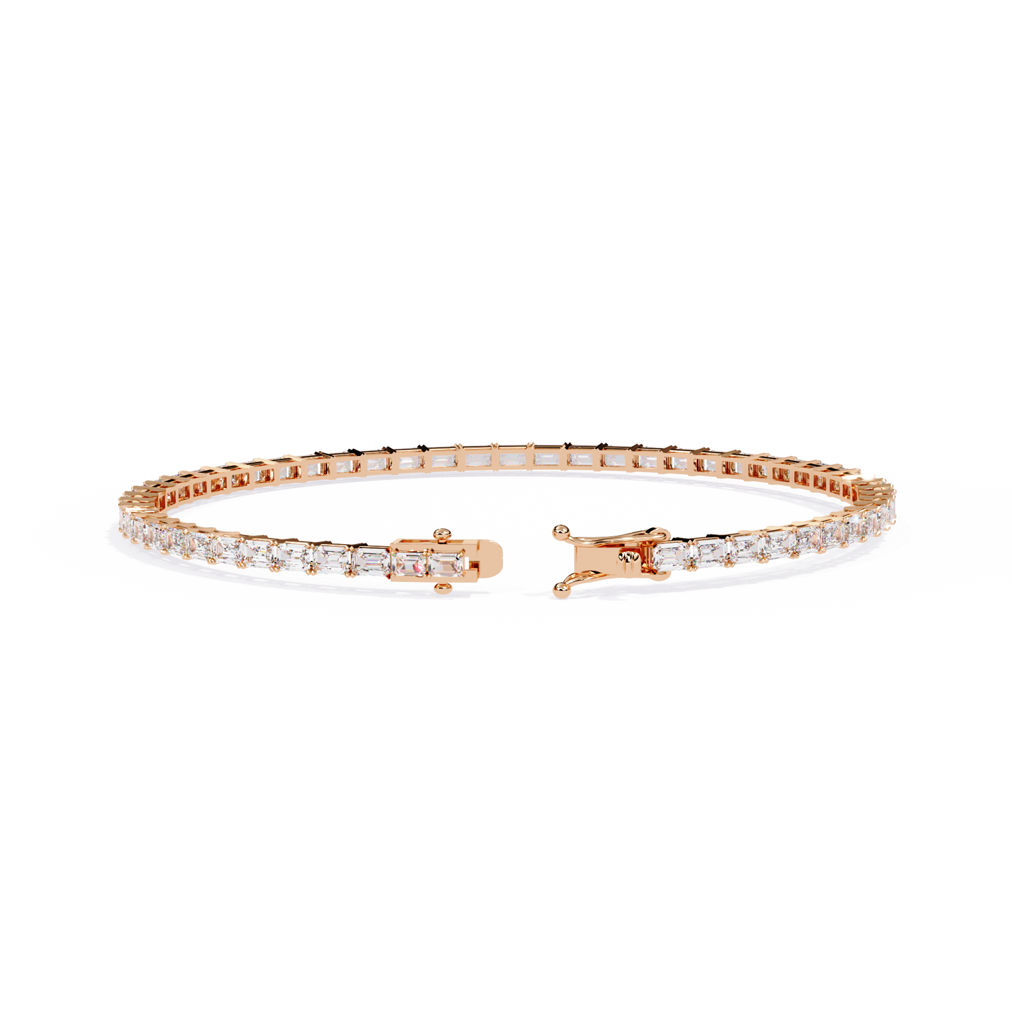 3.53Ct Emerald Cut Top Grade Lab Grown Diamond Unique Art Deco Dainty Engagement Tennis Bracelet Gift For Her