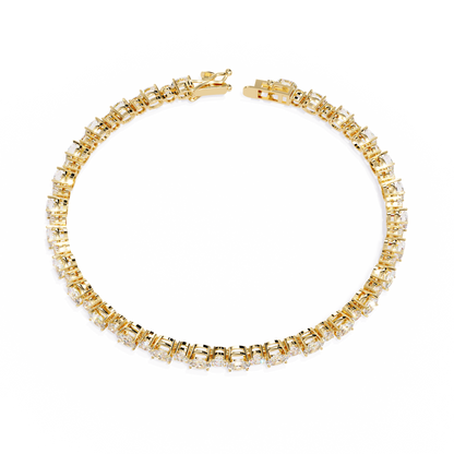 4.64Ct Oval And Round Cut Diamond Delicate Stunning Dainty Elegant Sparkling Women's Tennis Bracelet