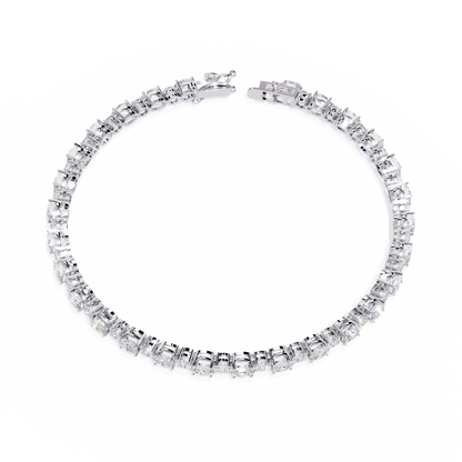 4.64Ct Oval And Round Cut Diamond Delicate Stunning Dainty Elegant Sparkling Women's Tennis Bracelet