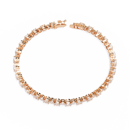 4.64Ct Oval And Round Cut Diamond Delicate Stunning Dainty Elegant Sparkling Women's Tennis Bracelet