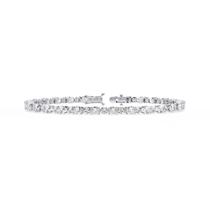 4.64Ct Oval And Round Cut Diamond Delicate Stunning Dainty Elegant Sparkling Women's Tennis Bracelet