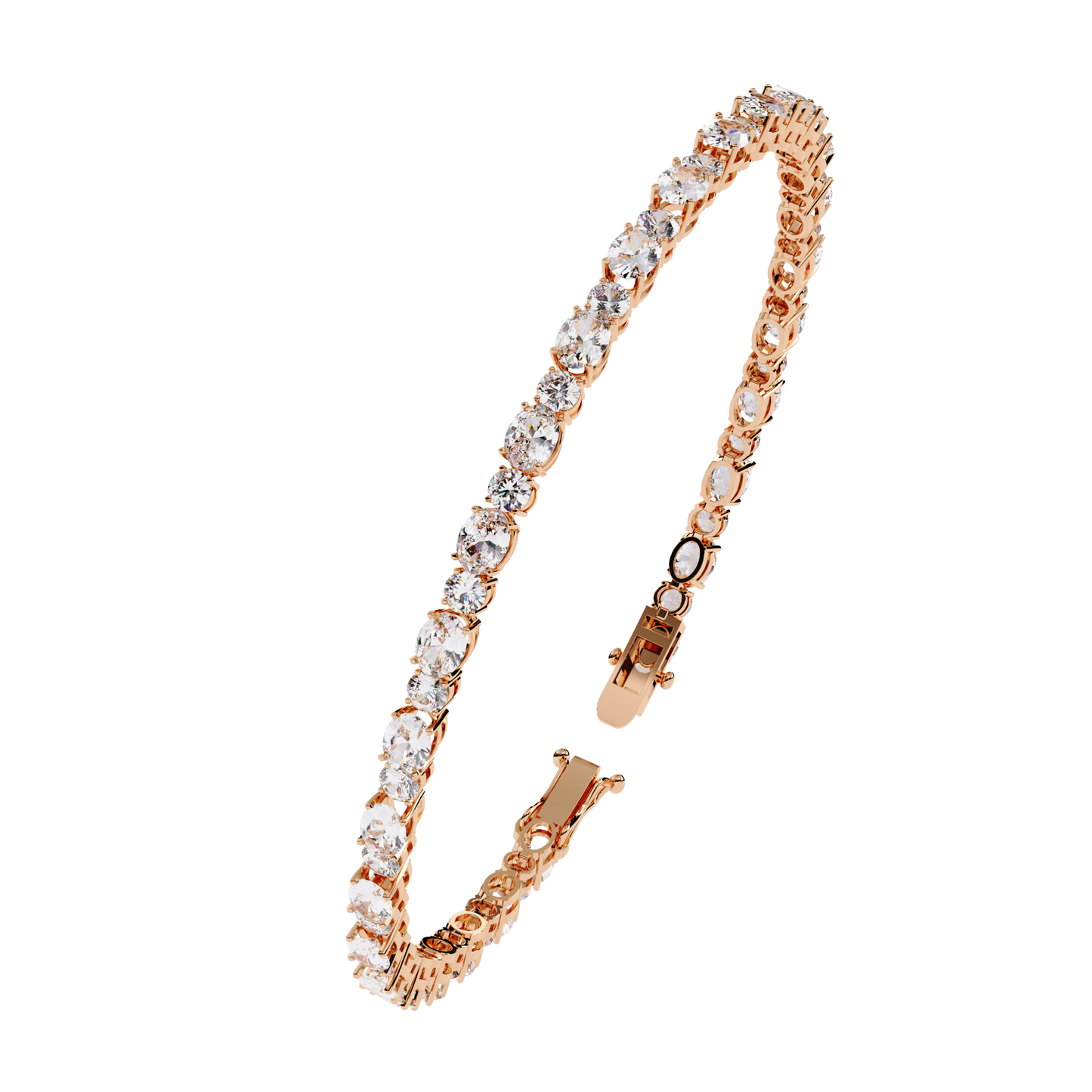 4.64Ct Oval And Round Cut Diamond Delicate Stunning Dainty Elegant Sparkling Women's Tennis Bracelet