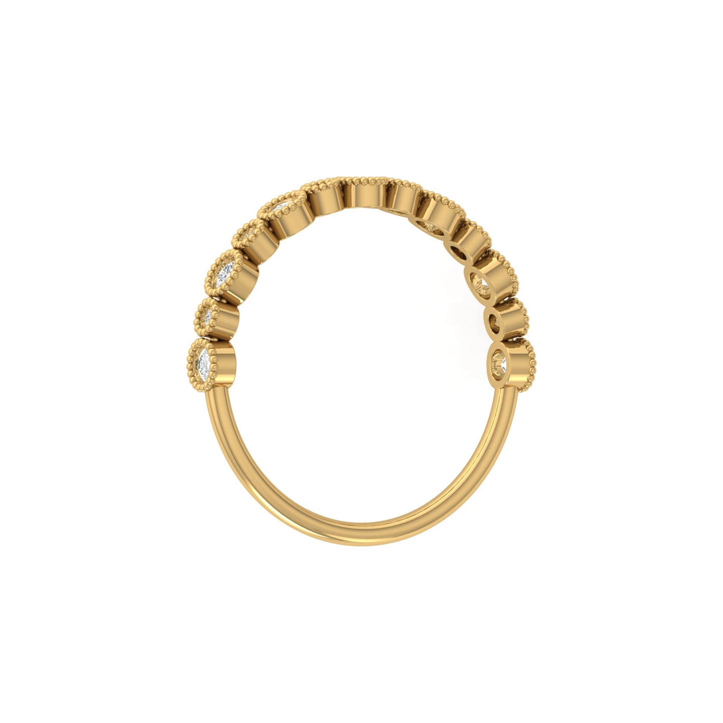 Bezel Set 0.26 CT Classic Band Designed For Her Elegant & Durable MInimalist Band Ring - HIGHCARAT DIAMONDS