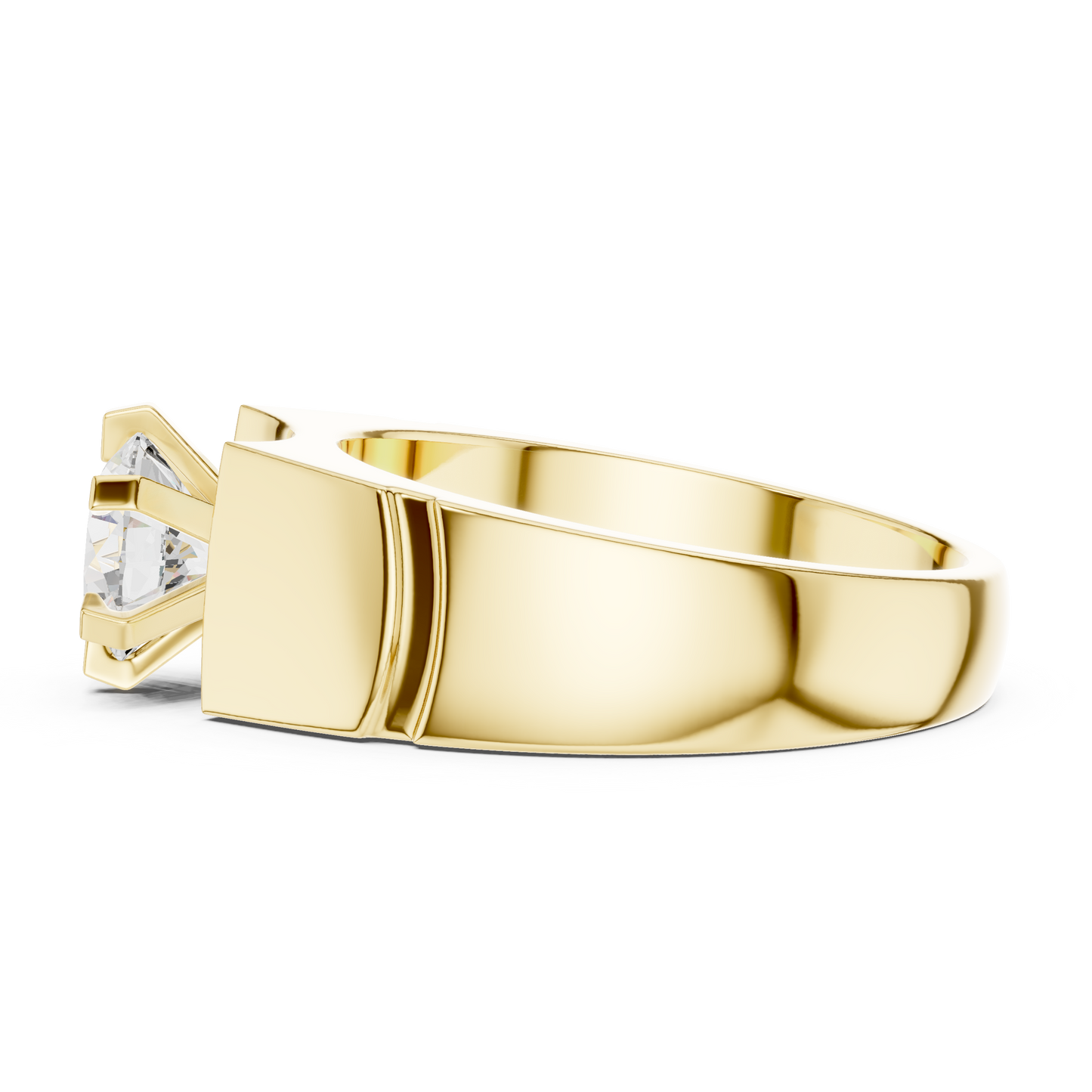 1.50 Ct Round Shapes Lab grown Diamond 14k Solid White Gold Unique Official Wear Diamond Ring For Men - HIGHCARAT DIAMONDS