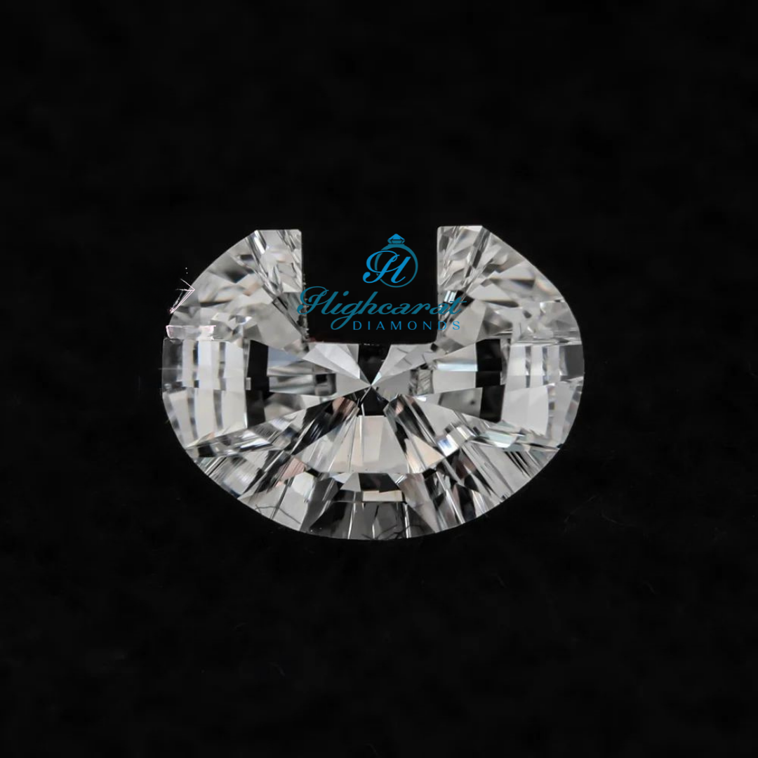 Certified C Shape Lab Grown Diamond with structured facets and balanced proportions