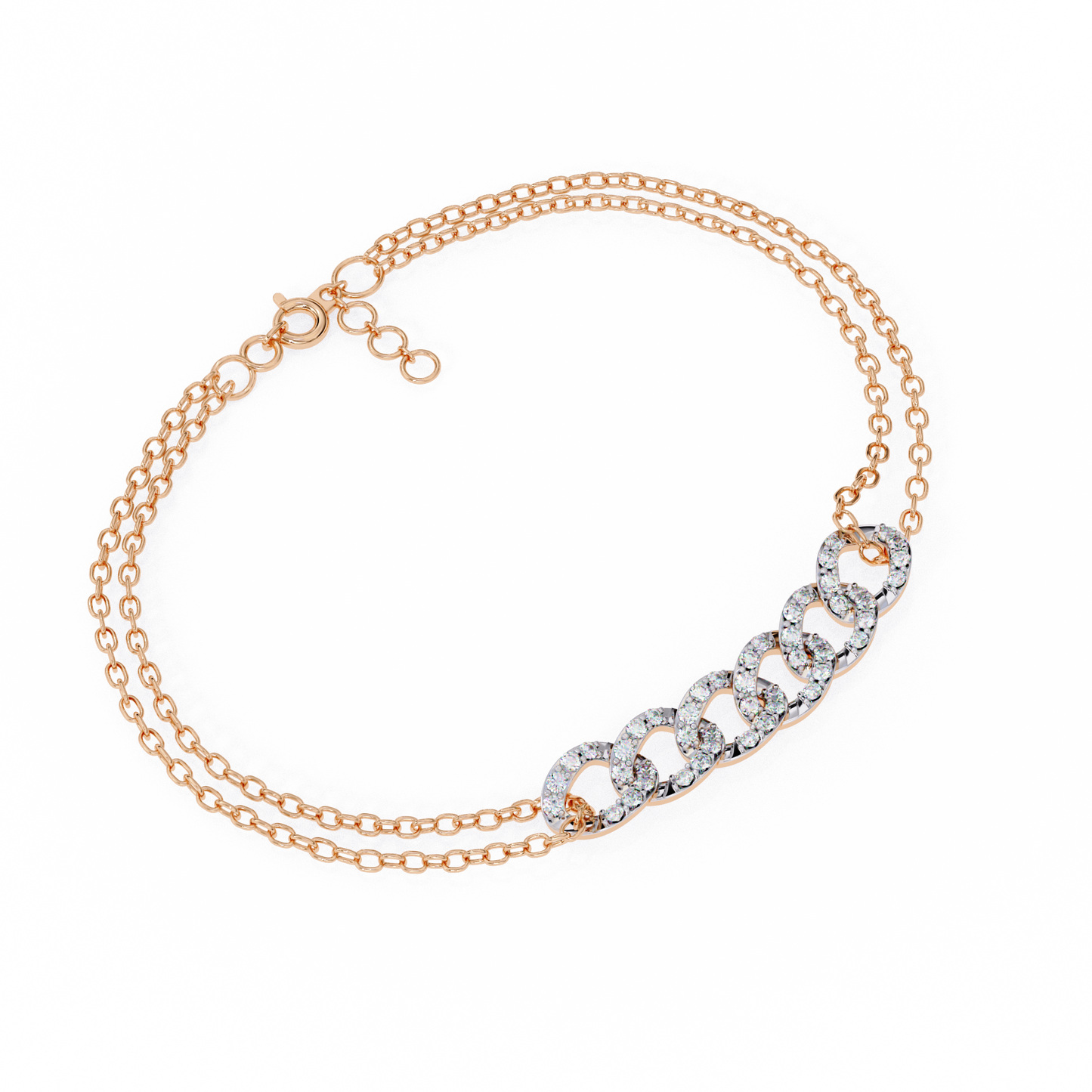 Vintage Round Cut Lab Grown Diamond Delicate Cluster Unique Charm Party Wear Bracelet For Gift