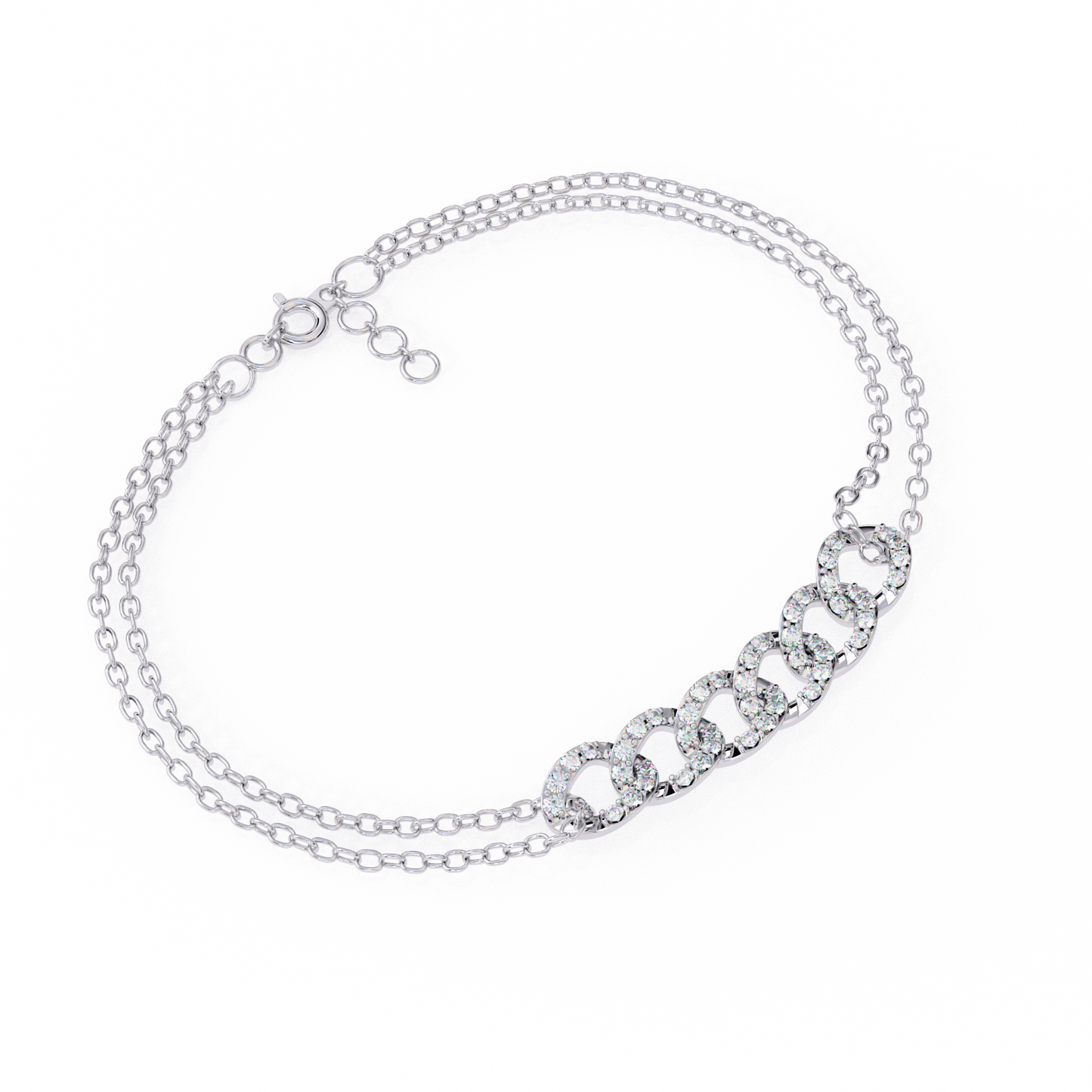 Vintage Round Cut Lab Grown Diamond Delicate Cluster Unique Charm Party Wear Bracelet For Gift